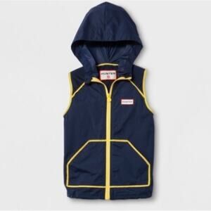 Hunter for target kids blue hooded rain vest size 6/6X